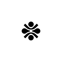 Geometric Black and White Logo Design, Minimalist Abstract Symbol