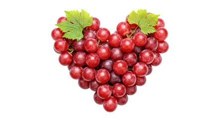Isolated Heart Shape Made of Grapes