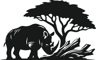 rhino animal vector silhouette