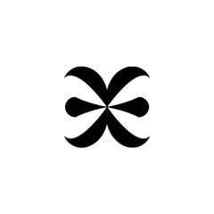 Abstract Black Swirls on White: Minimalist Graphic Element