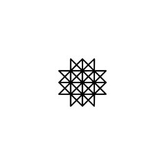 Minimalist Geometric Starburst Logo on Light Gray Background