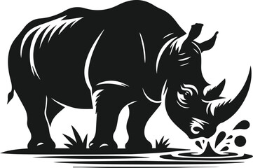 rhino animal vector silhouette