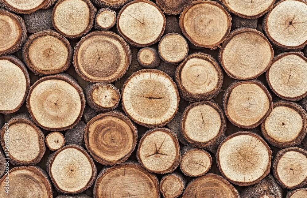 Poster stacked logs background texture rustic wooden pattern for carpentry projects