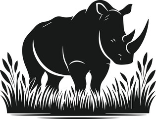 rhino animal vector silhouette