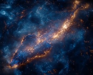 Fototapeta premium A beautiful and colorful depiction of cosmic nebulas and stars