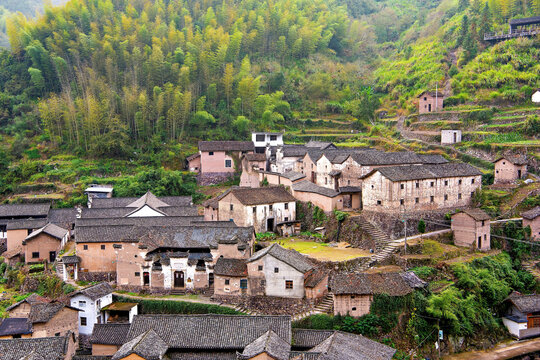 Picturesque Shanxiabao village, 800 years old, Wuyi County, Jinhua City, Zhejiang Province