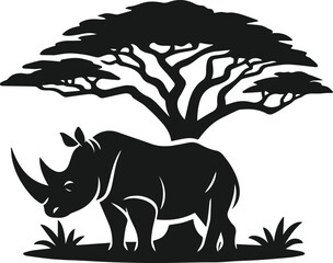 rhino animal vector silhouette