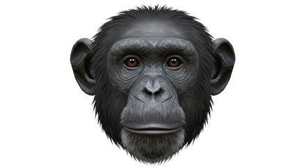Isolated Low Poly Chimpanzee Face