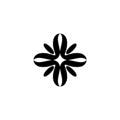 Minimalist Black Floral Logo on White Background