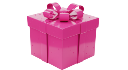 Isolated Pink Gift Box with Bow