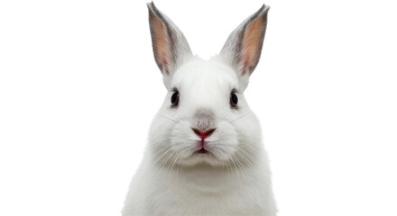 Isolated White Rabbit Portrait