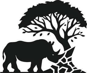 rhino animal vector silhouette