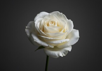 白いバラ、静謐な光で美しく咲く