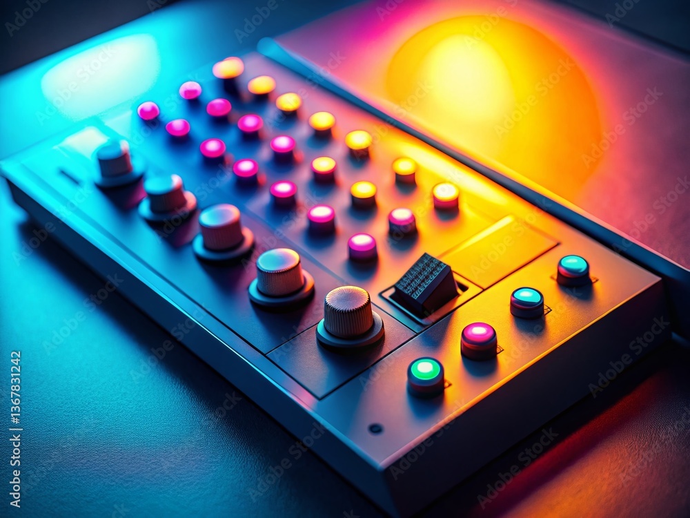 Aufkleber minimalist control panel interface: clean tech dashboard design