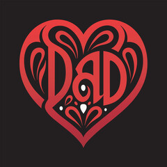 red heart with floral ornament