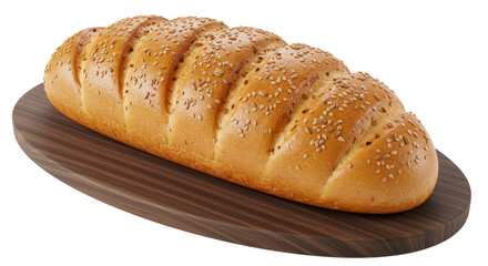 Isolated Bread on Wooden Board