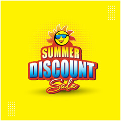 Summer Discount Sale Logo unit Vector. Advertising, marketing