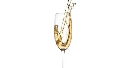 Isolated Champagne Pouring into Glass