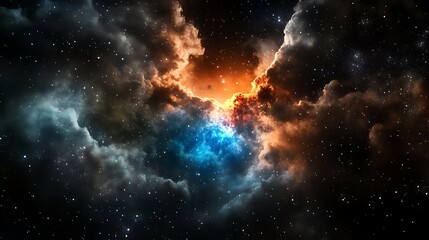 Fototapeta premium Exploring the vastness of an empty night sky absolute darkness without stars in a cosmic void