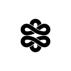 Obraz premium Abstract Black Infinity Knot on White Background
