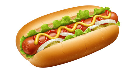 Isolated Hot Dog with Mustard