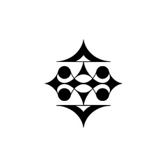 Geometric Black and White Ornament on Neutral Background