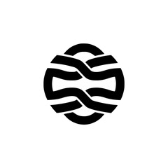 Minimalist Black & White Intertwined Abstract Logo Design