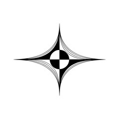 Fototapeta premium Abstract Geometric Starburst Icon in Black & White on Gradient