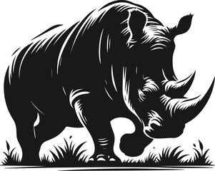 rhino animal vector silhouette