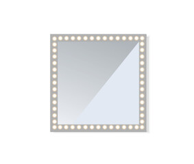 PNG makeup mirror light dressing bright bulb rectangle glasses poster booklet web illuminated frame transparent vector illustration background colours abstract dark banner design art signs symbol 