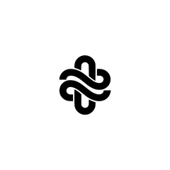 Fototapeta premium Minimalist Abstract Logo Design, Black Symbol on White Background