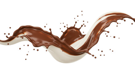 Isolated Chocolate and Cream Splash