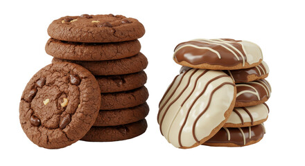 Isolated Chocolate Cookies Duo