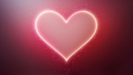 Glowing Heart Neon Background