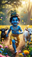 Fototapeta premium Little Krishna's Innocence