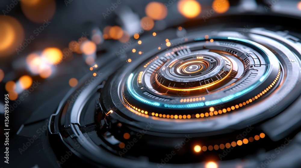 Aufkleber intricate clockwork a futuristic digital interface showcasing the complexity and precision of modern