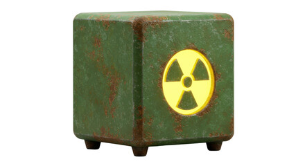 Isolated Radioactive Sign Cube