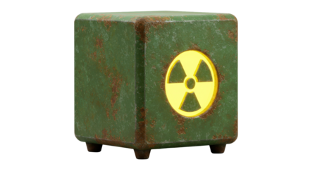 Isolated Radioactive Sign Cube
