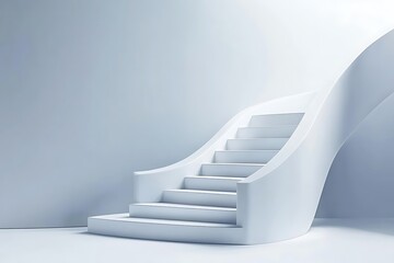 Naklejka premium Modern White Staircase Design
