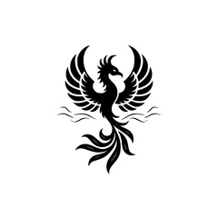 Black Phoenix Logo: Rising From Ashes, Icon, Symbol
