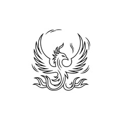 Minimalist Phoenix Logo Design: Line Art, Revival, Elegance