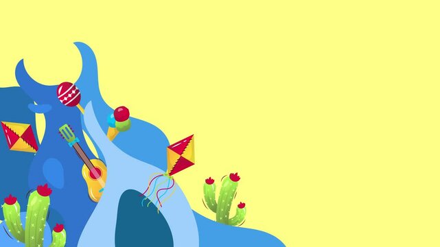Festa Junina Brazil festival horizontal animated background