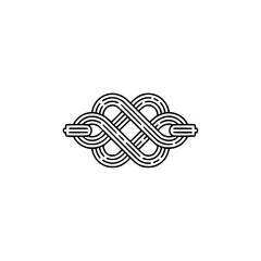 Abstract Knot Icon: Modern, Minimalist, Line Art Logo Design