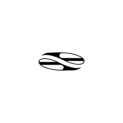 Minimalist Abstract Logo: Black and White Ellipse Design