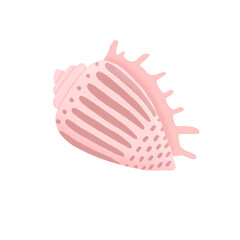 Hand drawn seashell in pastel colors. Design element for print, sticker, greeting card and invitation.