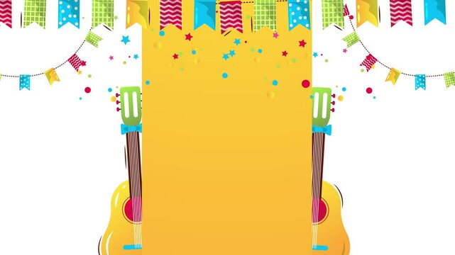 Festa Junina Brazil festival horizontal animated background