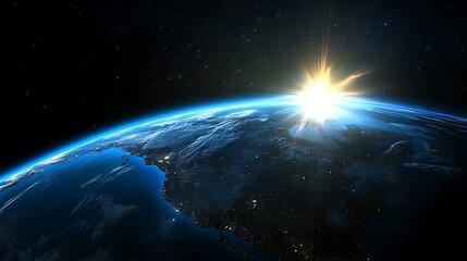 Obraz premium Sunrise Earth: A Breathtaking View from Space