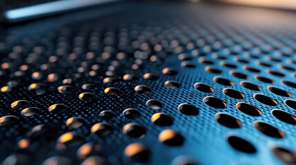 Obraz premium Mesmerizing Metallic Honeycomb Captivating Futuristic Digital Texture Abstract Intricate close up of a shiny reflective metallic surface with a striking geometric honeycomb pattern
