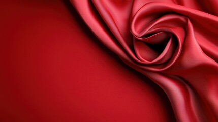 Obraz premium Luxurious red silk fabric draped in elegant flowing curves creating a captivating and sensual backdrop for fashion beauty or interior design compositions