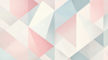 Geometric pattern, pastel pink, blue, light grey. Sharp but soft edges, subtle contrast, soothing modern neobrutalist style. Background for banner, wallpaper, ad.